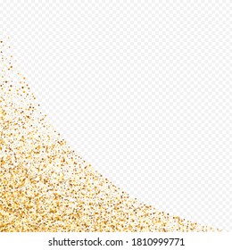 Yellow Sparkle Falling Transparent Background. Holiday Splash Background. Gold Rain Abstract Card. Dust Festive Backdrop.