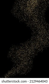 Yellow Sparkle Falling Vector Black Background. Rich Shine Illustration. Gold Circle Abstract Pattern. Splash Transparent Backdrop.