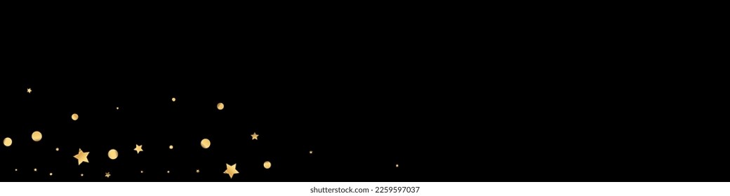Gelber, glänzender, schwarzer Vektorhintergrund. Art Starfall Card. Gold Confetti Light Illustration. Sterne Goldenes Muster.