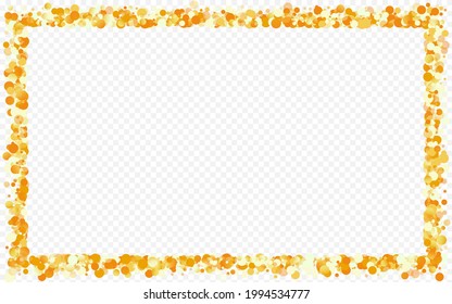Yellow Sparkle Modern Transparent Background. Rich Dot Wallpaper. Golden Confetti Luxury Invitation. Circle Effect Pattern.