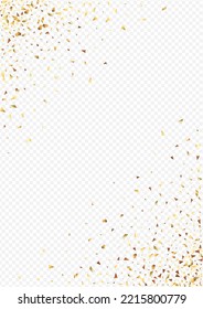 Yellow Sparkle Paper Transparent Background. Modern Tinsel Postcard. Gold Confetti Transparent Illustration. Dust Luxury Wallpaper.