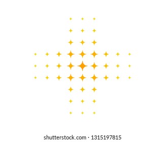 yellow sparkle pattern proximity cross design