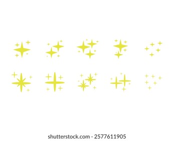Yellow Sparkle Shape Element Set
