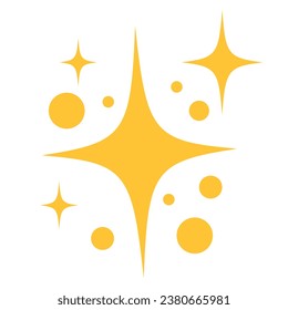 Yellow sparkle, sparkling stars, shiny flashes of fireworks. Collection original stars. Vector illustration