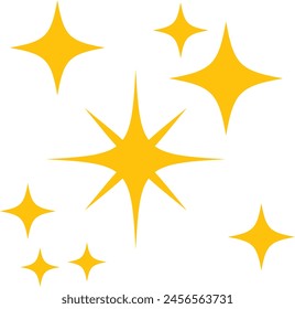A yellow sparkle star is surrounded by other stars - stock vector
