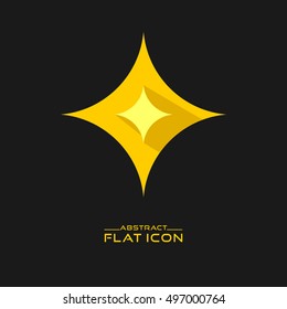 Yellow Sparkles Icon.Abstract Flat Icon. Vector Eps.10
