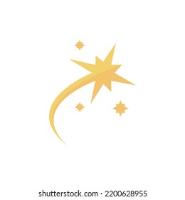 Logo-Vektorgrafik mit gelben Funkeln, Symbol mit blinkenden Sternen