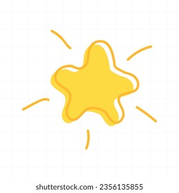 Yellow Sparkles Symbols Isolated on white background