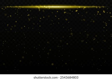 Efecto de luz brillante amarilla con sutiles partículas brillantes sobre un fondo oscuro, ideal para temas de ciencia ficción, cósmicos o de cielo nocturno. El haz Horizontal añade una sensación futurista dinámica.