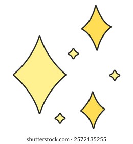 Yellow Sparkling Shine Effect Illustration