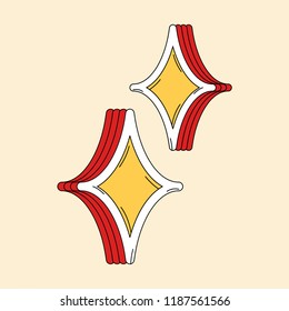 Yellow sparkling stars sticker vector