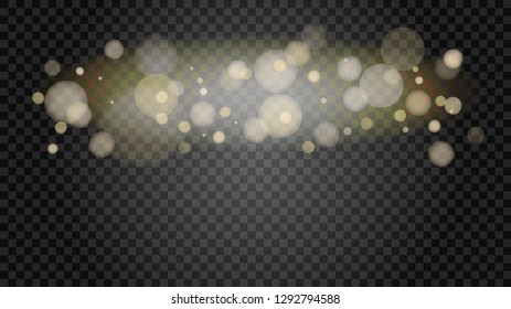Yellow sparks glitter special light effect. Vector sparkles on transparent background. Christmas abstract pattern. Sparkling magic dust particles 