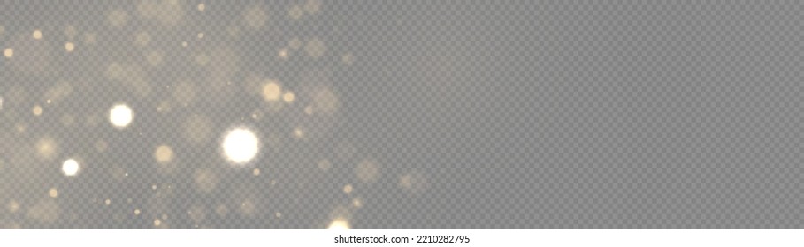 Yellow sparks and golden stars shine with special light. Magic dust and glare. bokeh gold light. Glow defocused effect. Abstract background with blurred effect. Vector illustration.