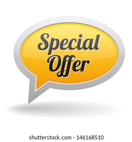 Yellow special offer speech bubble