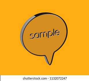 Yellow speech bubble 3D in vector graphics
