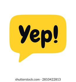 Yellow Speech Bubble with Bold Text 