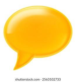 yellow speech bubble chat isolated, vector illustration icon