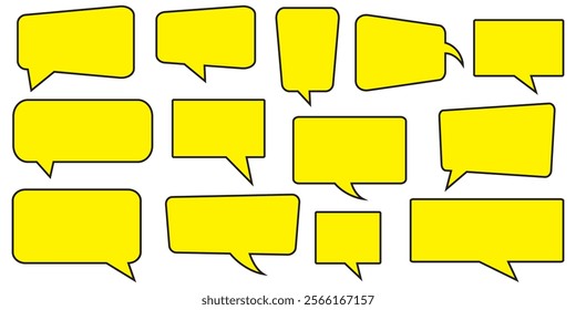 yellow Speech bubble icon vector set, message box set. Chat bubble icon set illustration.  