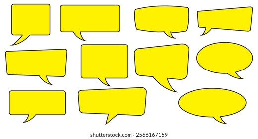 yellow Speech bubble icon vector set, message box set. Chat bubble icon set illustration.  