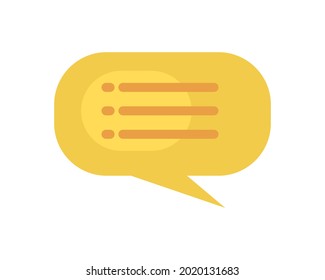 yellow speech bubble isolated icon