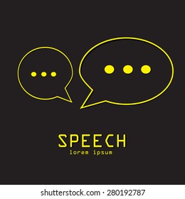 yellow speech bubble on dark background 