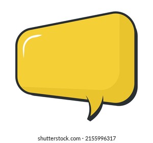 yellow speech bubble on white background