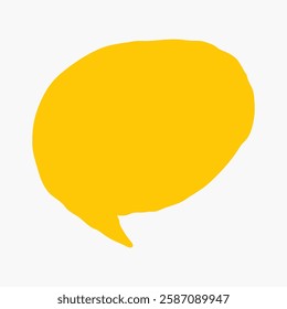Yellow speech bubble on a white background. Bright yellow speech bubble illustration. Simple yellow bubble design. Minimalist yellow speech bubble art. Doodle illustration vector.