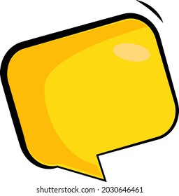 Yellow speech bubble. A thinking balloon talks a bubbling chat comments on a cloud. Vector illustration on a white background.