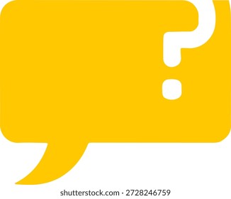 Burbuja de discurso amarillo con el icono blanco del signo de interrogación