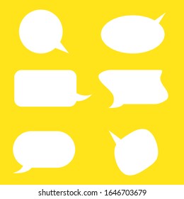 yellow Speech bubbles in different forms. Set of speech bubbles. Chat Comments. Vector illustration.
