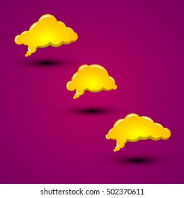 Yellow speech bubbles on purple background