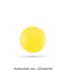 Yellow sphere or 3d ball. Round geometric figure.