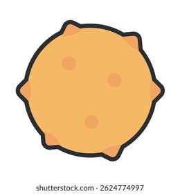 Brinquedo pontiagudo amarelo. Ilustração vetorial