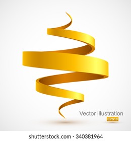 Yellow spiral 3D.