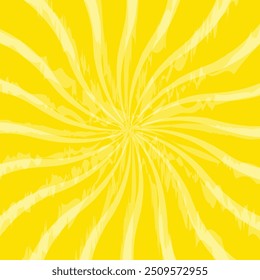 Plano de fundo espiral amarelo. plano de fundo abstrato padrão sunburst. raios espirais. vintage retro. quadro circular. ilustração vetorial