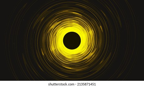 Yellow Spiral Black Hole on Galaxy Background.planet and physics concept design,vector illustration.