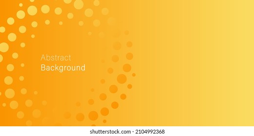 Yellow Spiral Dotted Background. Color Pattern with Circle Halftone. Orange Gradient Background in Polka Dot. Minimal Layout. Abstract Modern Design. Vector Illustration.