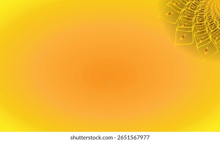 Yellow Spiral Mandala Ornament on Bright Gradient Background – Abstract Floral