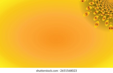Ornamento de Mandala em Espiral Amarela sobre Fundo Gradiente Brilhante - Floral Abstrato