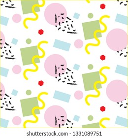 Yellow spiral and other bright figures pattern