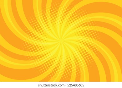 Yellow Spiral Pop Art Background