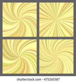 Yellow spiral ray and starburst background set