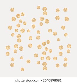 Yellow spirals pattern, isolated vector element.