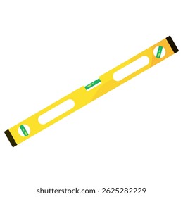 Barra de nivel de espíritu amarillo. Ilustración vectorial