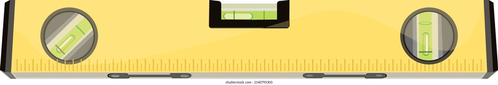 Nivel de espíritu amarillo, ilustración, vector sobre un fondo blanco.