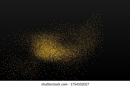 Yellow Splash Glamour Transparent Background. Holiday Circle Backdrop. Golden Dot Golden Illustration. Dust Happy Invitation.