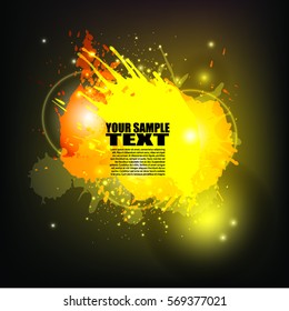 Yellow Splash Grunge Background