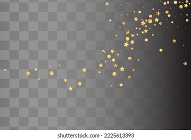 El Vector De Lujo Splash Amarillo Fondo Transparente. Tarjeta redonda festiva. El escenario de la estrella dorada cae. Invitación navideña de constelación.