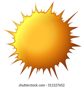 Yellow splash on white illustration