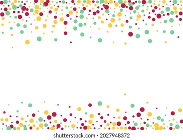 Yellow Splash Transparent Vector White  Background. Happy Polka Illustration. FallingFestive Confetti Texture. Rainbow Rain Vector Background.
